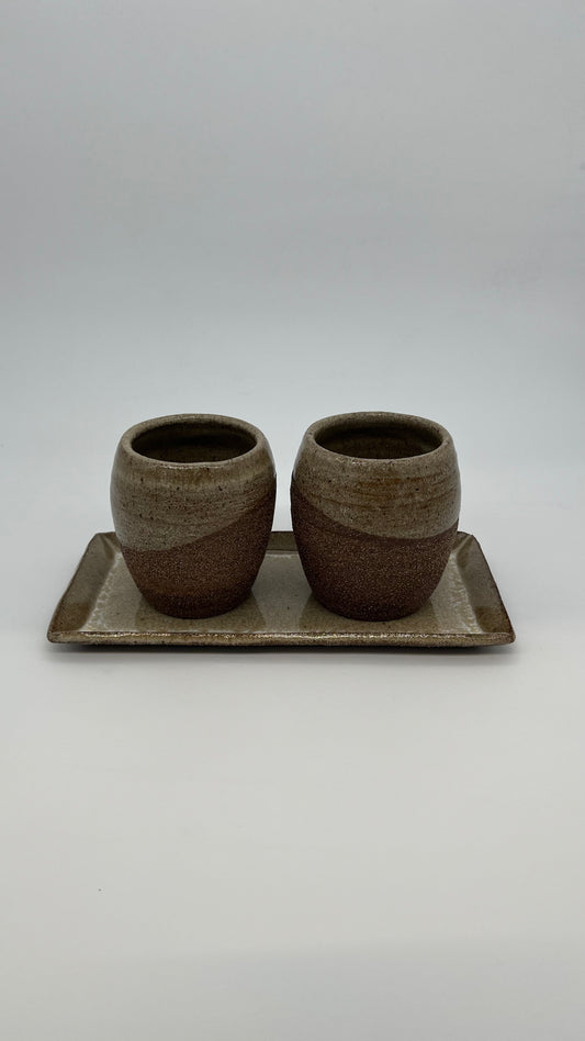 Desert Sand Cup Set - Rectangle Tray