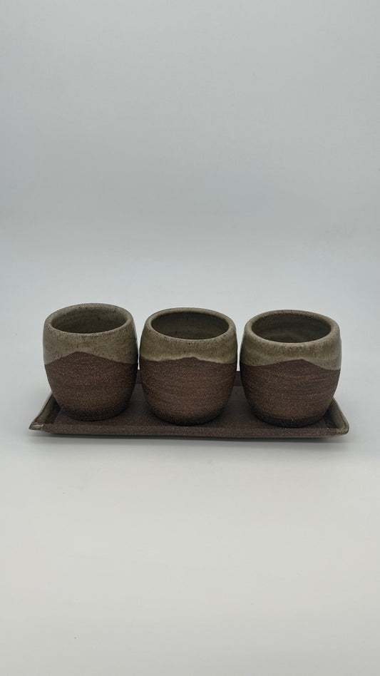 Desert Sand Triple Cup Set